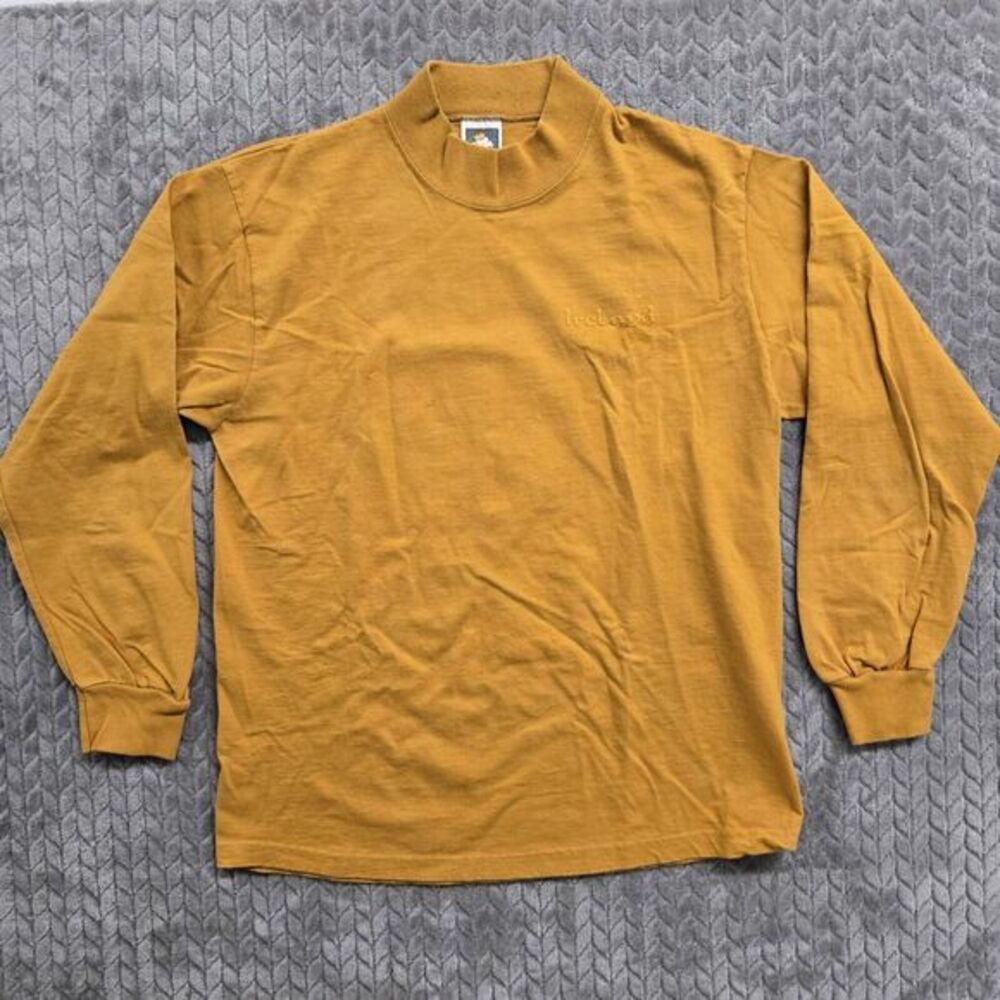 Ireland Celtic Long Sleeve Shirt Vintage 90s Size Large Mock Neck Goldenrod